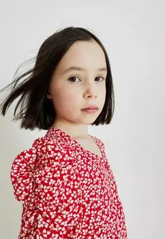 Дневное платье Shirred Sleeve Next, красное