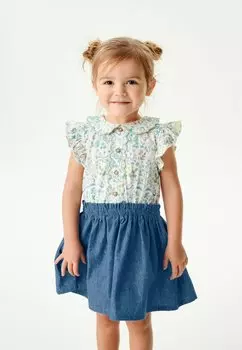 Дневное платье SHORT SLEEVE DENIM SKIRT DRESS Next, цвет cream