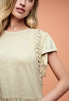 Дневное платье SHORT SLEEVE- REGULAR FIT Next, бежевый