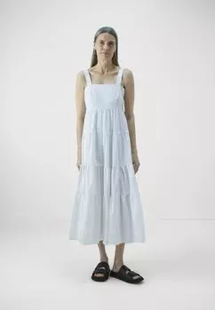 Дневное платье Solid Tiered Midi Dress Michael Kors, белое