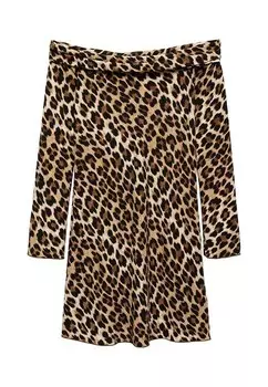 Дневное платье STARK Mango, коричневый