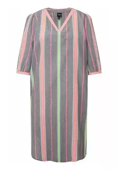 Дневное платье STRIPED 3/4 SLEEVE V-NECK Ulla Popken, цвет Mottled Light Grey