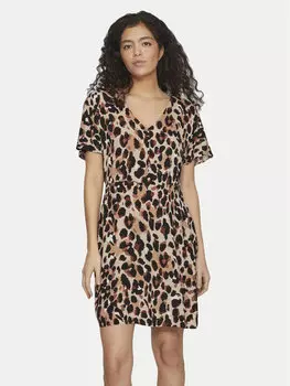 Дневное платье свободного кроя Vila, коричневый