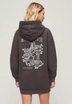 Дневное платье TATTOO RHINESTONE HOODED Superdry, черный