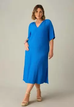 Дневное платье TEXTURED RAGLAN SLEEVE MIDI Live Unlimited London, синий