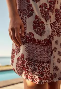 Дневное платье Tie Front Next, красное с принтом пейсли