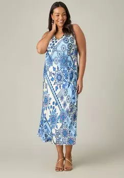 Дневное платье TILE BIAS Live Unlimited London, синий