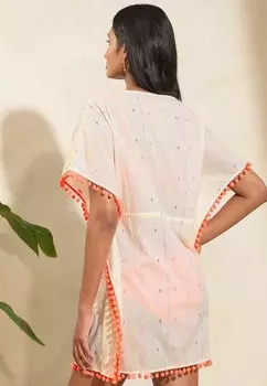 Дневное платье TROPICAL EMBROIDERED KAFTAN. Love & Roses, белый