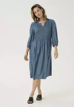 Дневное платье V-NECK 3/4 SLEEVES Kaffe, неоновый синий