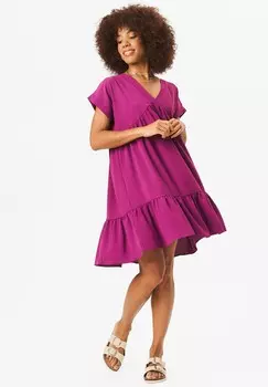 Дневное платье V-NECK GINI LONDON, темно-красный