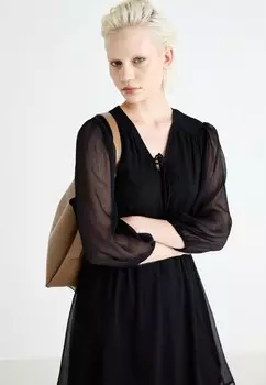 Дневное платье VIMORRY BALLON VNECK SHORT DRESS VILA, черный