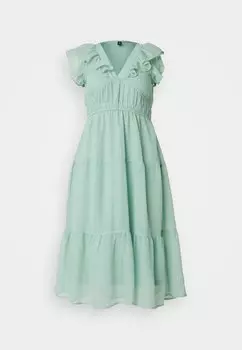Дневное платье Vmemilie Capsleeve Dress Vero Moda, серовато-зеленый