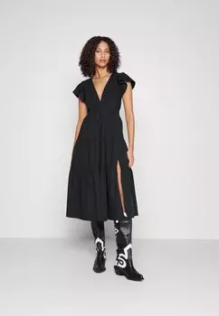 Дневное платье VMJARLOTTE CALF SLIT DRESS Vero Moda, цвет black