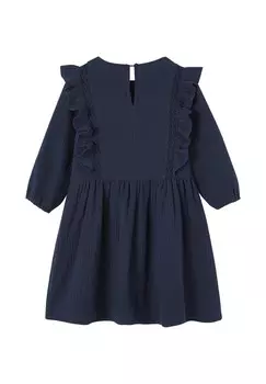 Дневное платье VOLANT AUS MUSSELIN Vertbaudet, синий