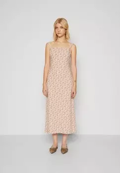 Дневное платье WIDE STRAP SLIP MIDI Abercrombie & Fitch, розовый