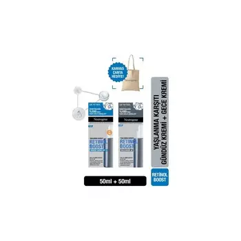 Дневной антивозрастной крем Neutrogena Retinol Boost и ночной крем Retinol Boost Gift Canta