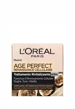 Дневной крем Crema Viso AntiпрозрачныйRughe Age Perfect Reinassance Cellulaire, Trattamento Rivitalizzante Giorno, Pelli Mature, 50 Ml L'Oral, прозрачный