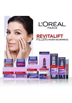 Дневной крем Crema Viso Giorno Revitalift Filler, Azione Antirughe Rivolumizzante Con Acido Ialuronico Concentrato, 50 Ml L'Oral, прозрачный