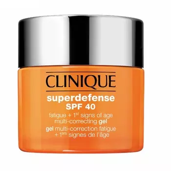 Дневной крем-гель для лица superdefense spf 40 fatigue + 1st signs of age multi-correcting gel Clinique, 50 мл