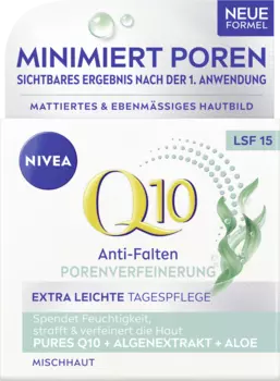 Дневной крем NIVEA Q10 Anti-Falten Porenverfeinerung Extra Leichte Tagespflege LSF 15