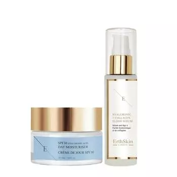 Дневной крем с гиалуроновой кислотой SPF 30 50 мл + и коллагеновая сыворотка - 60 мл ErthSkin London