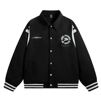 Dnnnnx бейсбольная куртка унисекс, Черный
