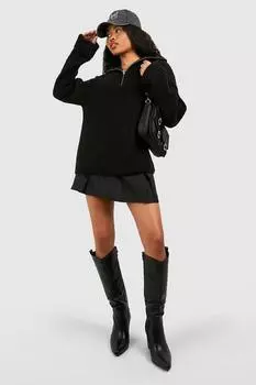 До колена на блок-пятке в стиле вестерн boohoo, черный