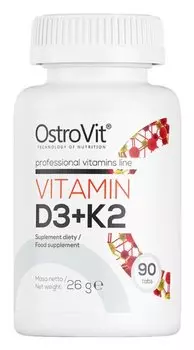 Добавка для поддержания здоровья костей и зубов OstroVit Witamina D3 + K2