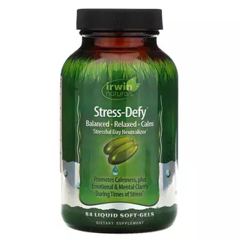 Добавка для создания здоровой реакции на стресс Irwin Naturals Stress-Defy, 84 капсулы