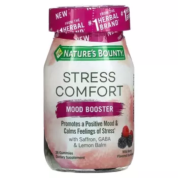 Добавка для Улучшения Настроения и Снижения Стресса Nature's Bounty Stress Comfort со вкусом лесных ягод, 36 жевательных таблеток