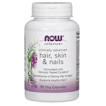 Добавка NOW Hair, Skin & Nails, 90 веганских капсул Now Foods