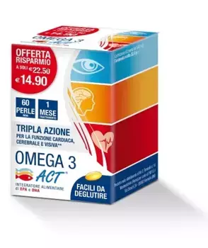 Добавка Omega 3 Act 60 жемчужин незаменимых жирных кислот F&F