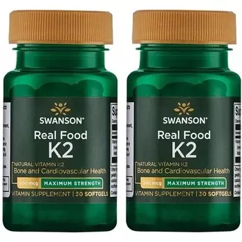 Добавка витамина К2 менахинон-7 максимальной силы, 30 мягких таблеток, 200 мкг, Swanson