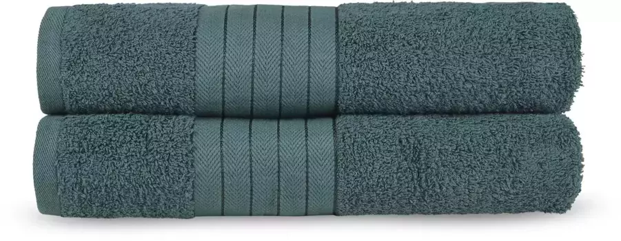 Доброе утро банные полотенца "Uni" (набор, 2 шт., 2 банных полотенца (70х140 см), с тканым краем) Good morning 70х14 см (2 шт.), темно-зеленый