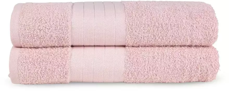 Доброе утро банные полотенца "Uni" (набор, 2 шт., 2 банных полотенца (70х140 см), с тканым краем) Good morning 70х14 см (2 шт.), светло-розовый