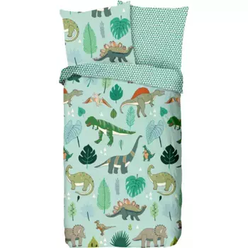 Доброе утро детское постельное белье «Dinono», хлопок, 135х200, молния, двусторонний вид, детский, мальчик, динозавр зеленый Good Morning