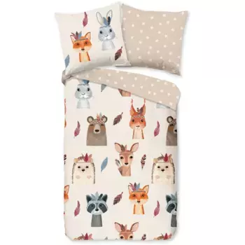 Доброе утро детское постельное белье «Rave», хлопок, 135х200, молния, двусторонняя, детское, животное, простое, песочное Good Morning, цвет Sand