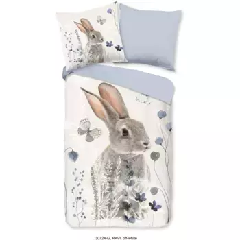 Доброе утро детское постельное белье «Рави», 100% хлопок, 135х200, молния, двусторонний вид, детский, кролик Good Morning, цвет Blau
