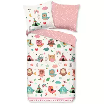 Доброе утро детское постельное белье «Wise», хлопок, 120х150, молния, двусторонняя, детская, девочка, сова, розовый Good Morning