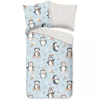 Доброе утро детское постельное белье «Jani», бобер, 135х200, теплое, мягкое, двустороннее, на молнии, детское, зимнее, синее Good Morning, цвет Blau