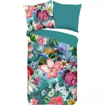Доброе утро двустороннее постельное белье «Тиандра», хлопок, 135х200, молния, двусторонний вид, цветы, бензин Good Morning, цвет multi