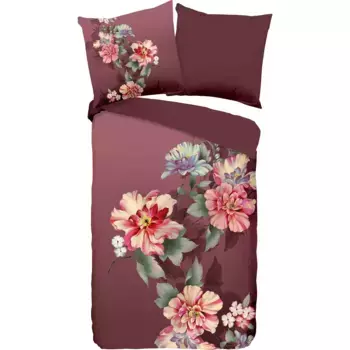 Доброе утро, двустороннее постельное белье «Юко», хлопок, 135х200, молния, двусторонний вид, цветы, бордовый Good Morning, цвет bordeaux