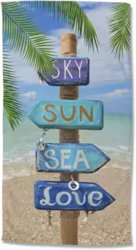 Доброе утро, пляжное полотенце "Happy Place", (упаковка, 1 шт., 1 шт.), быстро сохнет Good morning 100х180 см (1 шт.), цвет sand