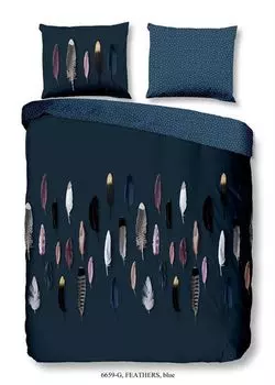 Доброе утро Постельное белье Renforc, пододеяльник, 3 предмета, 200 x 220 см, наволочка 60 x 70 см, перья 6659.20.02 Синий Muller Textil
