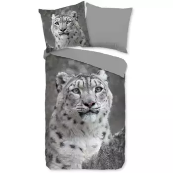 Доброе утро «Шеф» двустороннее постельное белье, бобр, 135х200, зима, теплое, молния, двусторонний вид, леопард Good Morning, серый