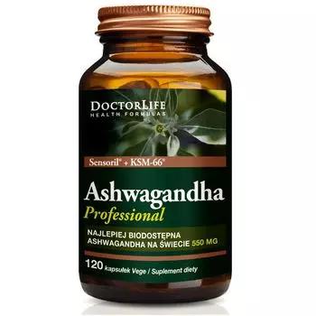 Doctor Life Ashwagandha БАД Ашвагандха КСМ-66+ Экстракт корня Сенсорила 550мг, 120 капс./1 уп.
