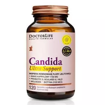 Doctor Life, Candida ultra support БАД, поддерживающий баланс кишечной флоры, 120 капсул