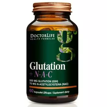 Doctor Life Glutation + N-A-C Добавка для поддержки печени, 60 капсул/1 упаковка