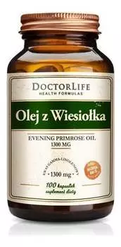 Doctor Life, Масло вечерней примулы 1300 мг, 100 капсул