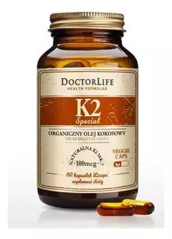 Doctor Life, Органическое натуральное кокосовое масло К2 К2 МК-7, 60 капсул
